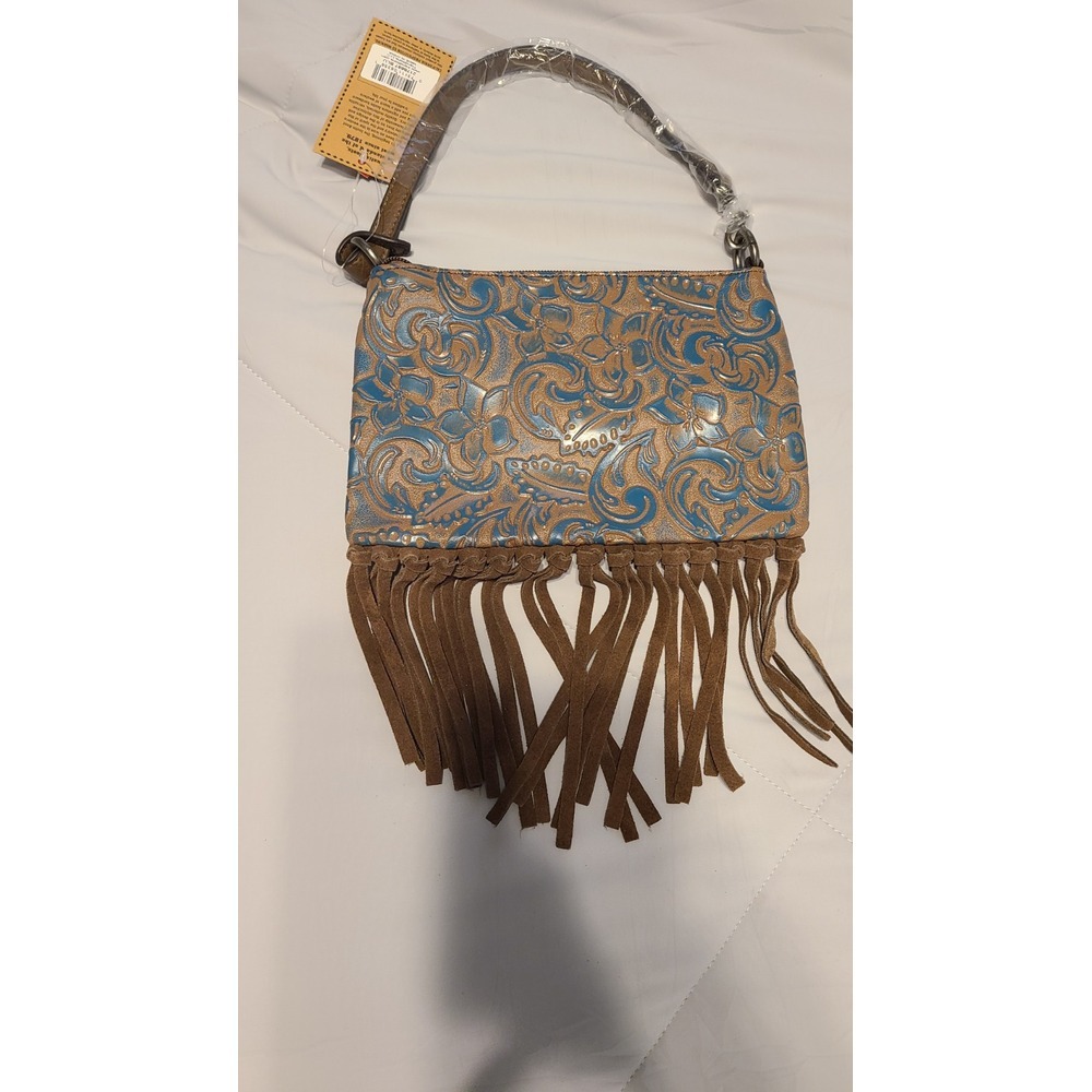 Justin convertible bag leather mini shoulder bag purse or wristlet 8.5"x5 3/4"